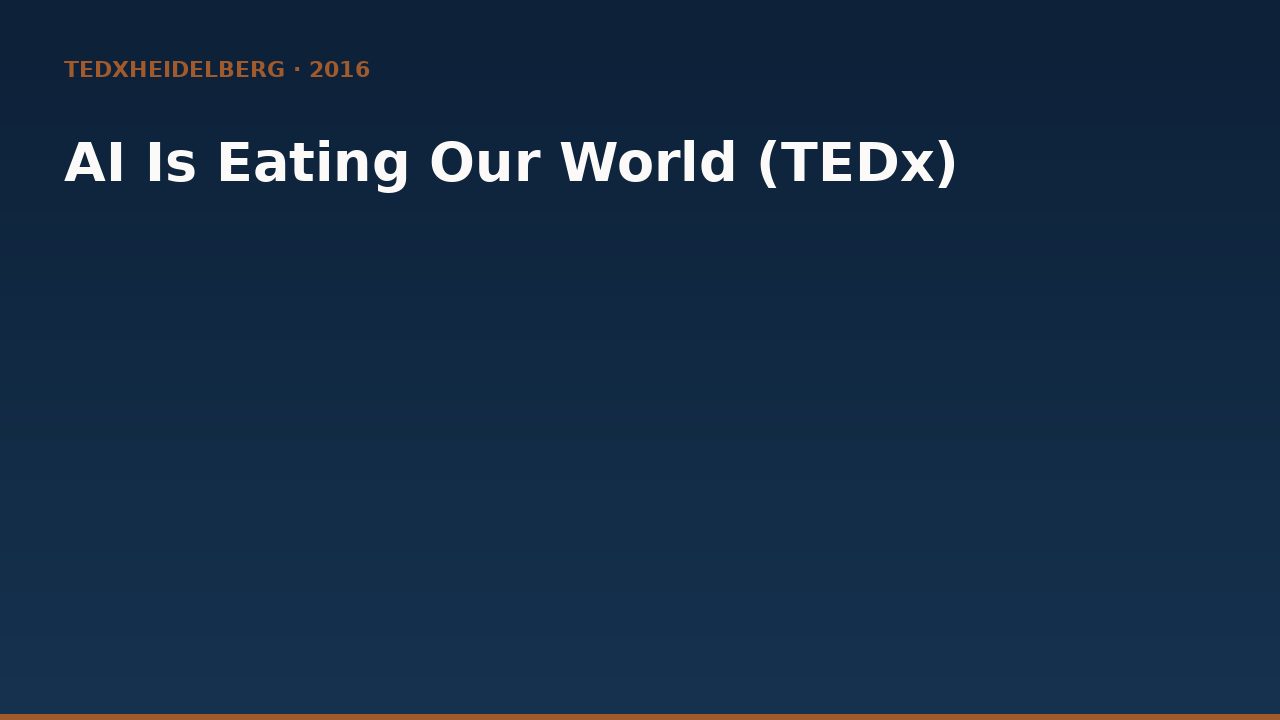 Fabian Westerheide: AI Is Eating Our World (TEDxHeidelberg)