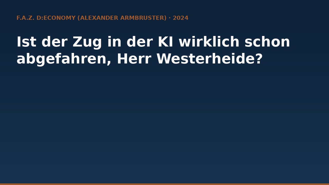 Fabian Westerheide: F.A.Z. D:ECONOMY mit Alexander Armbruster